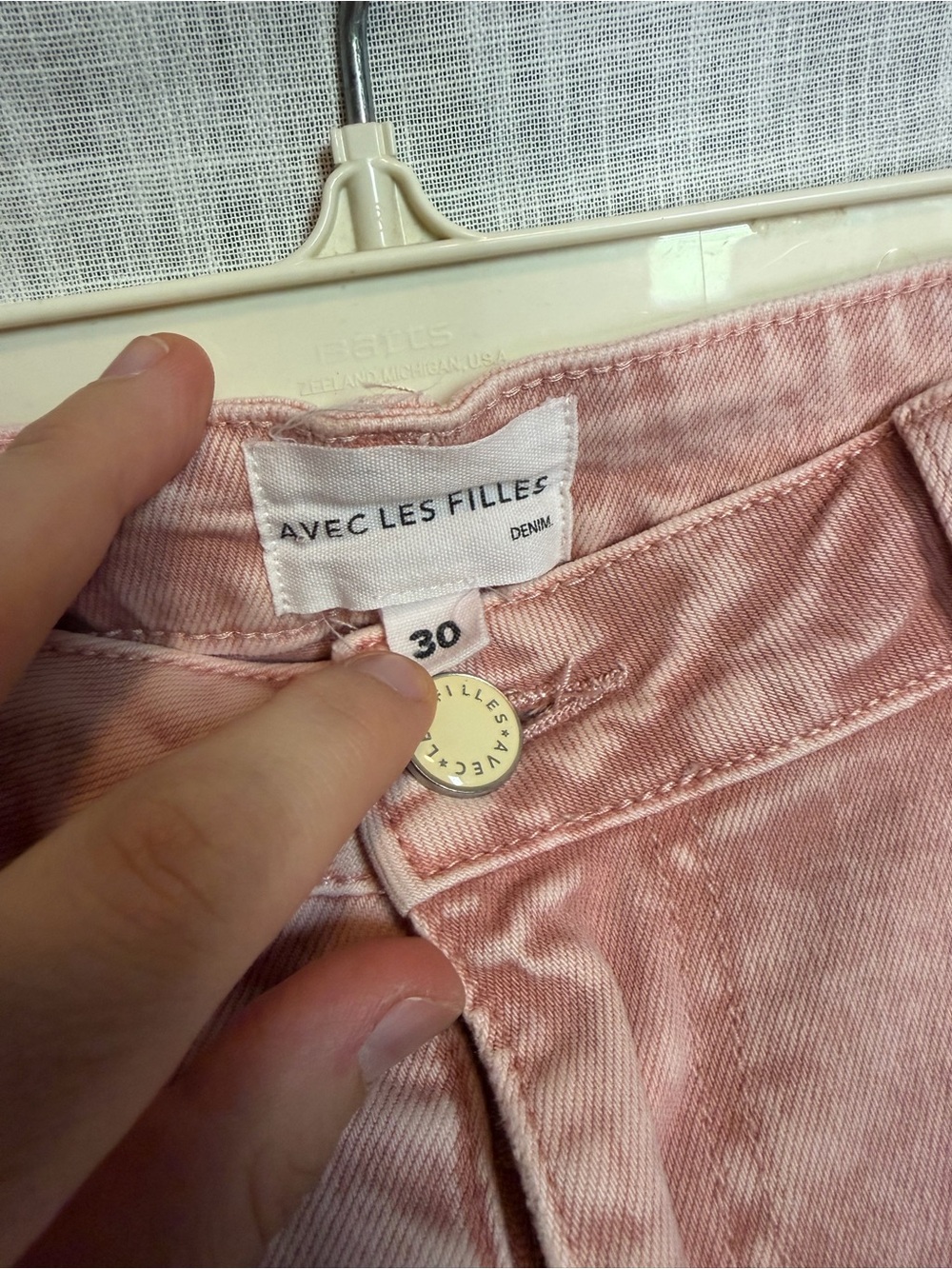 Barbiecore Coquette Avec Les Filles Strawberry Pink Wide-Leg Jeans 30 - Picture 6 of 10